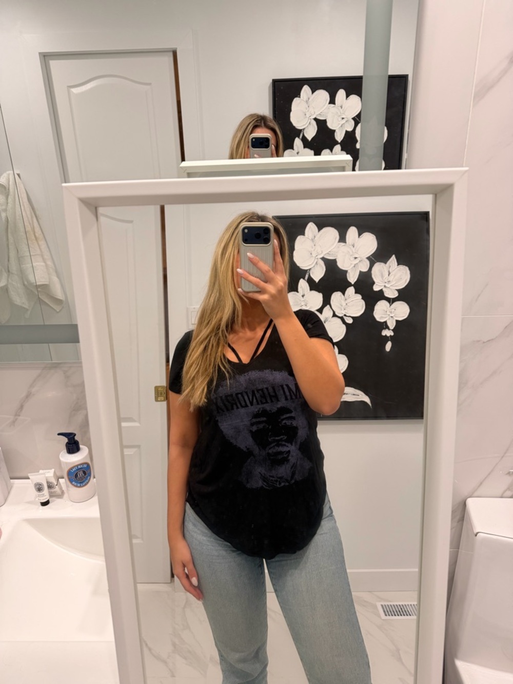 Urban Planet Black Graphic V-Neck Tee